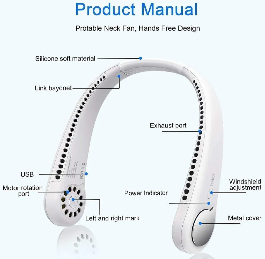 Portable Rechargable Neck Fan