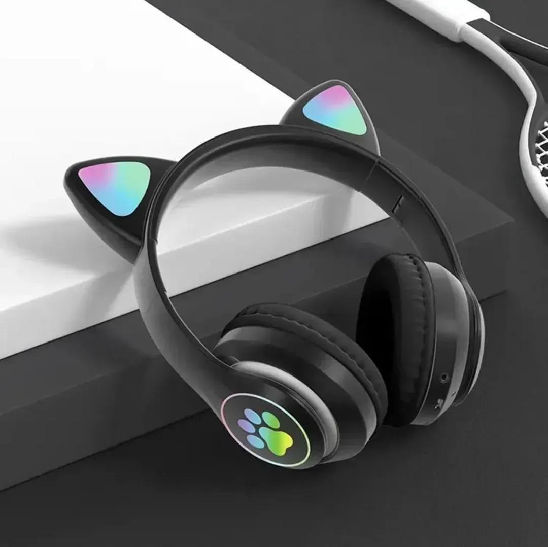 🎧 Wireless Bluetooth Cat Ear Led Headphones – Deep Bass Stereo Sound | Comfortable Over-Ear Headset for Music, Gaming & Calls
