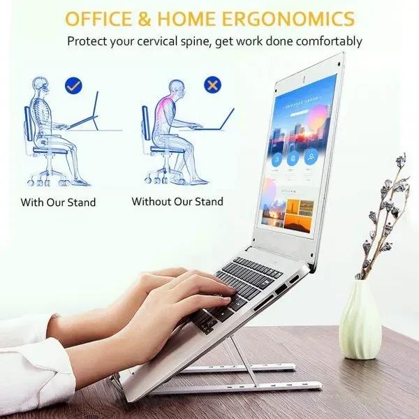 Foldable Aluminium Laptop Stand – Portable Laptop Holder for Desk & Travel