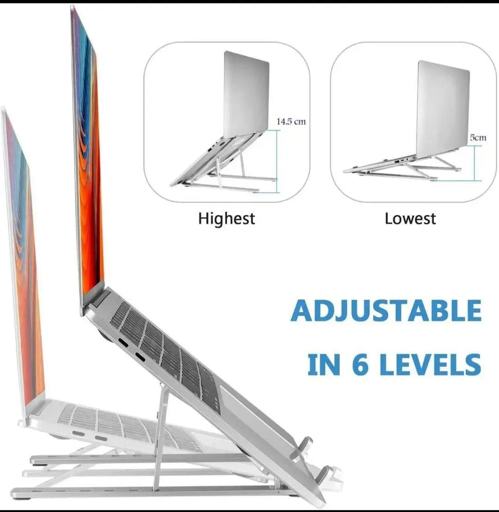 Foldable Aluminium Laptop Stand – Portable Laptop Holder for Desk & Travel