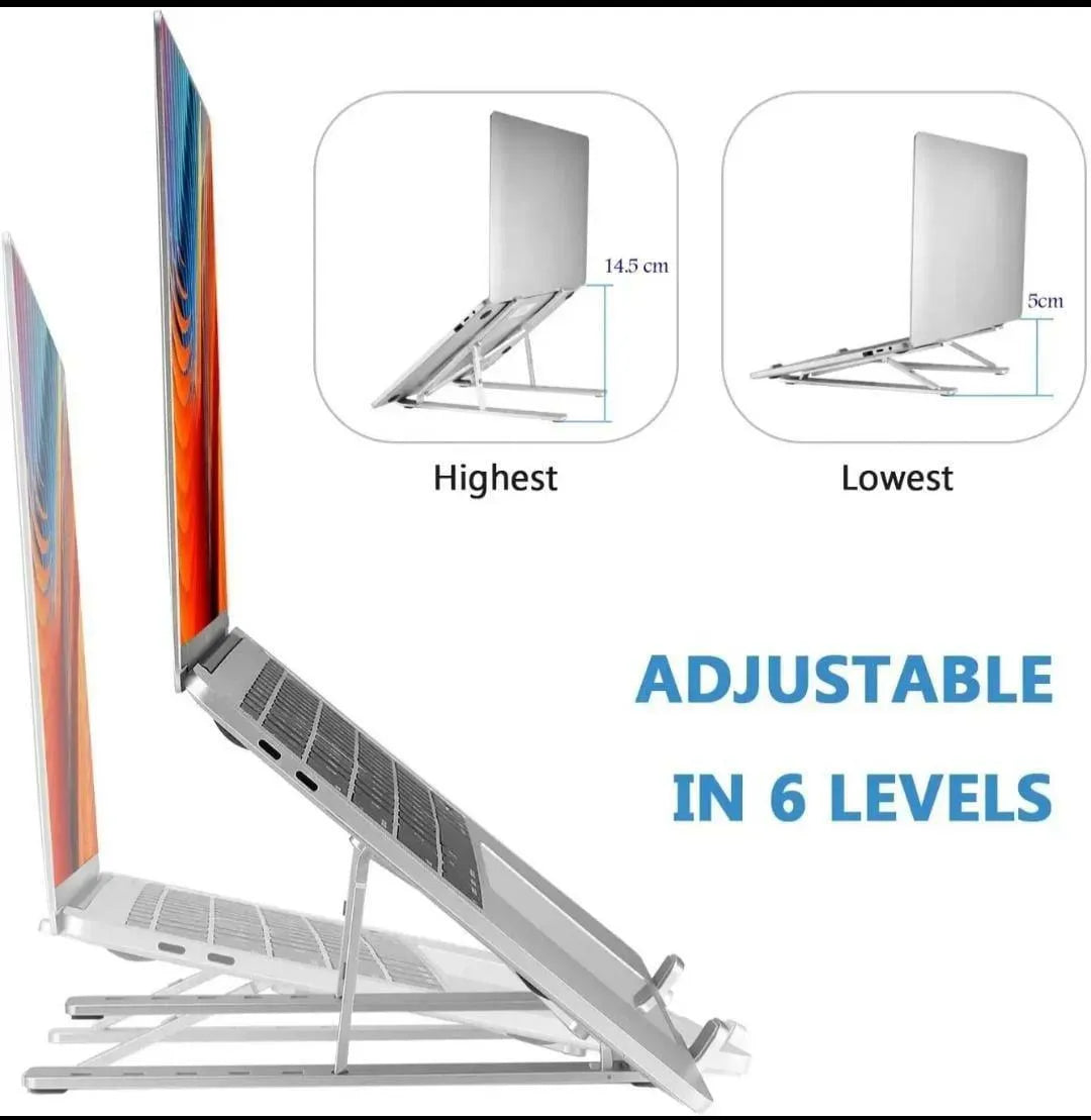 Foldable Aluminium Laptop Stand – Portable Laptop Holder for Desk & Travel