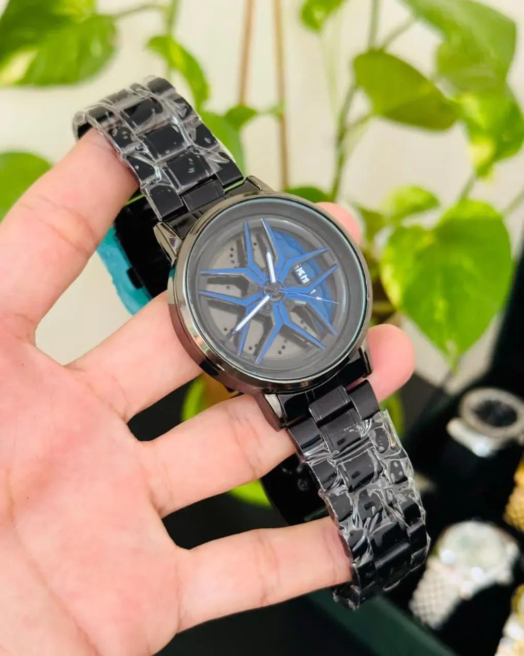 Stainless steel spinning watch for Mens & Womens