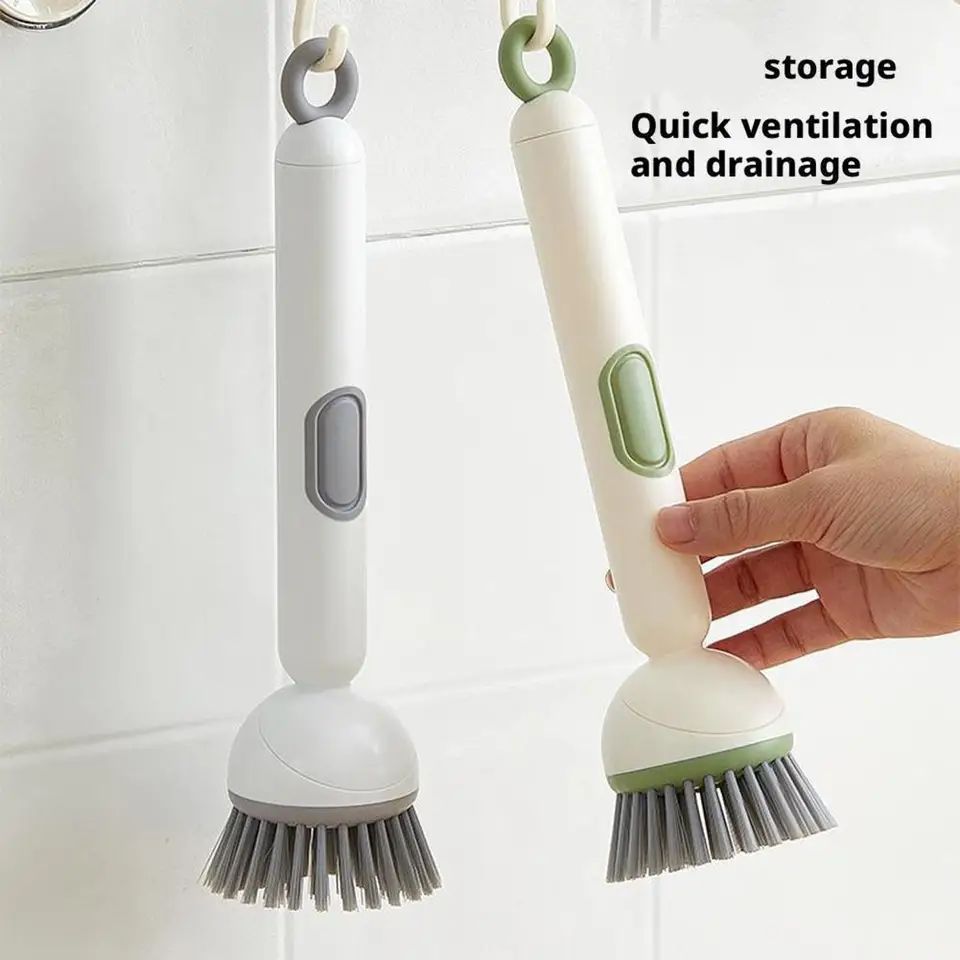 Kitchen Cleaning Brush with Built-in Soap Dispenser