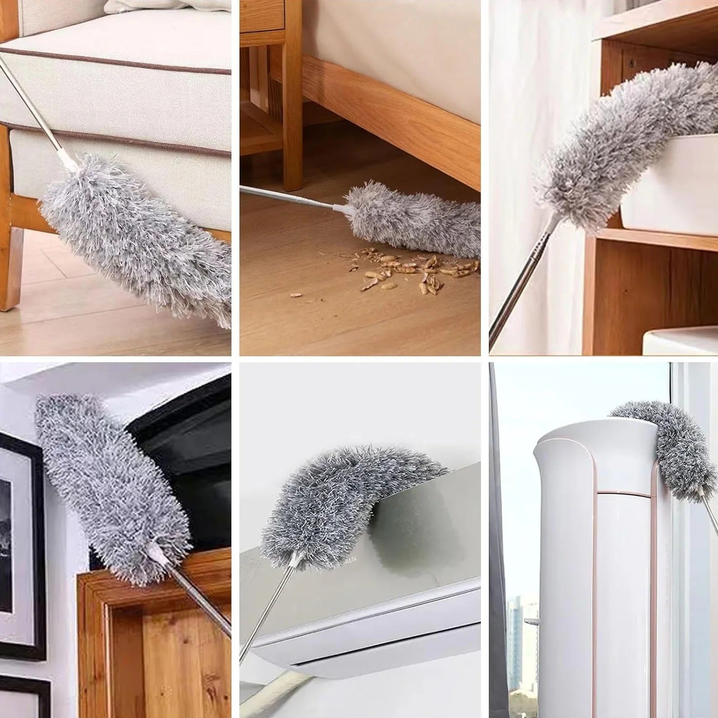 2. Extra Long Microfiber Feather Duster with Extendable Pole for Ceiling Fans & Cobweb Cleaning