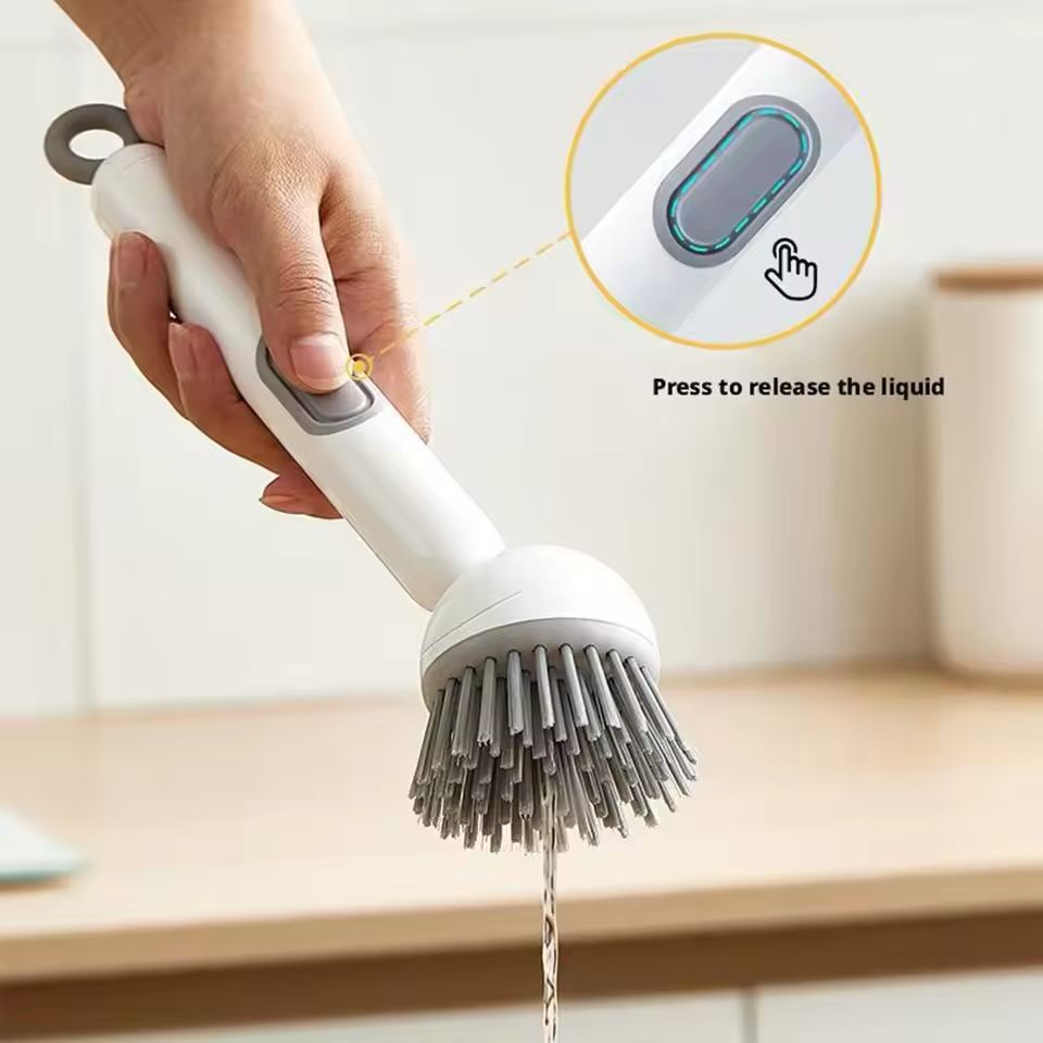 Kitchen Cleaning Brush with Built-in Soap Dispenser