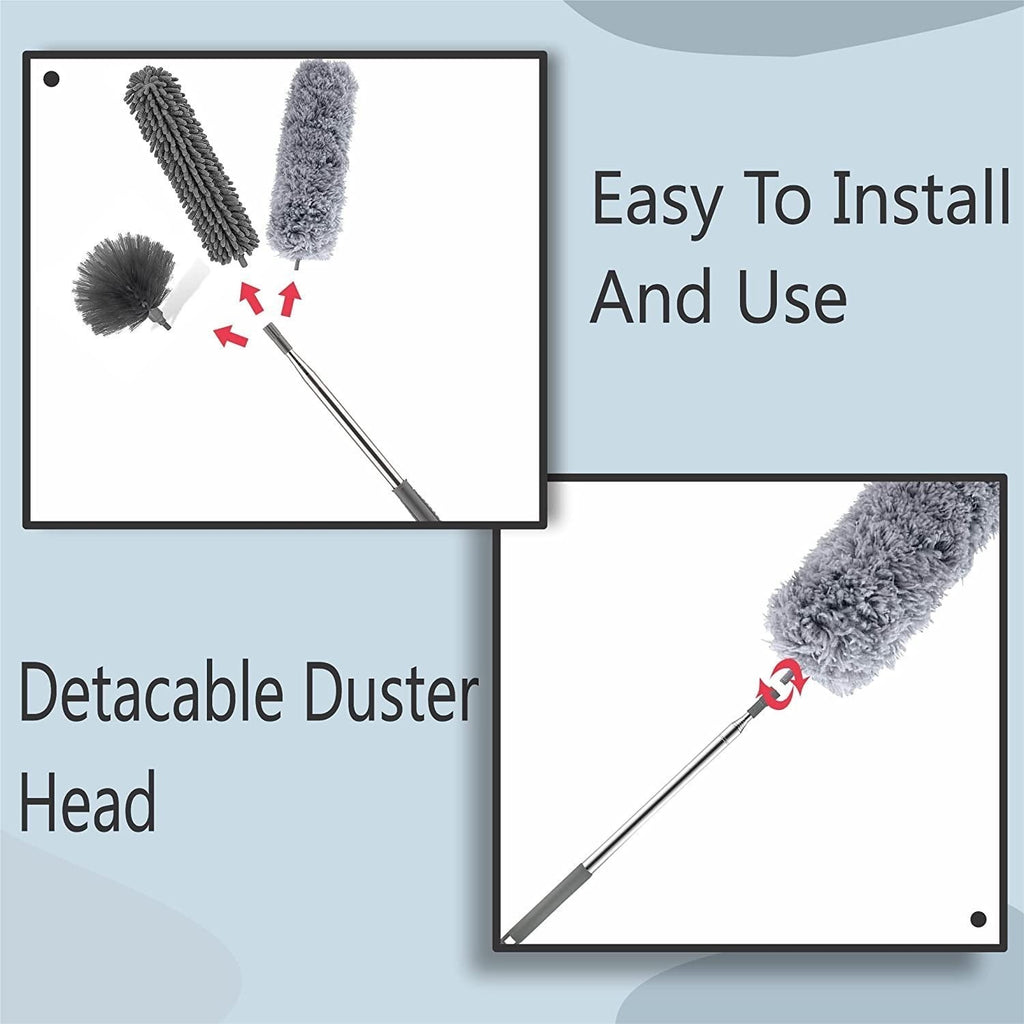 2. Extra Long Microfiber Feather Duster with Extendable Pole for Ceiling Fans & Cobweb Cleaning