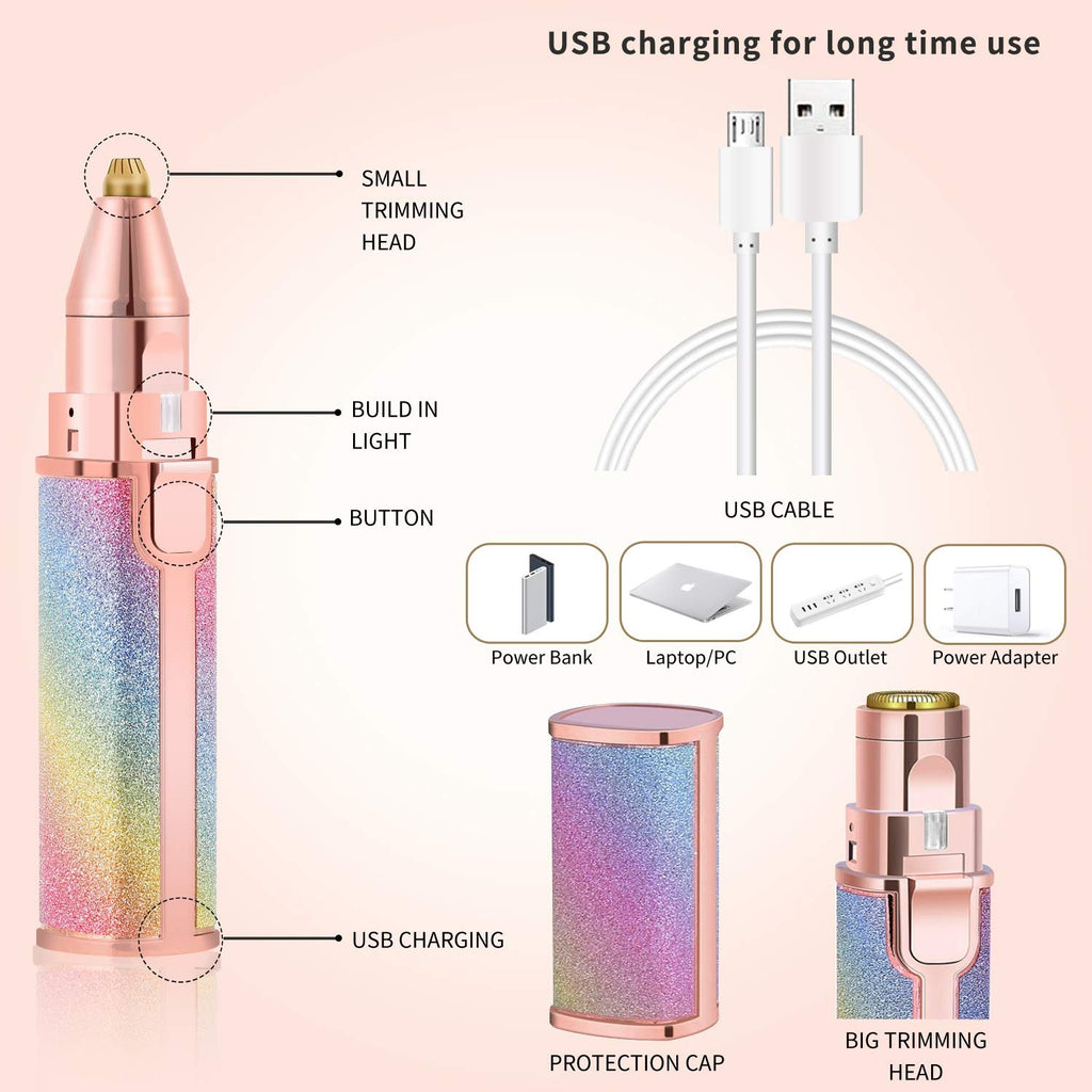 Electric Eyebrow Trimmer for Women | USB Rechargeable Facial Hair Remover