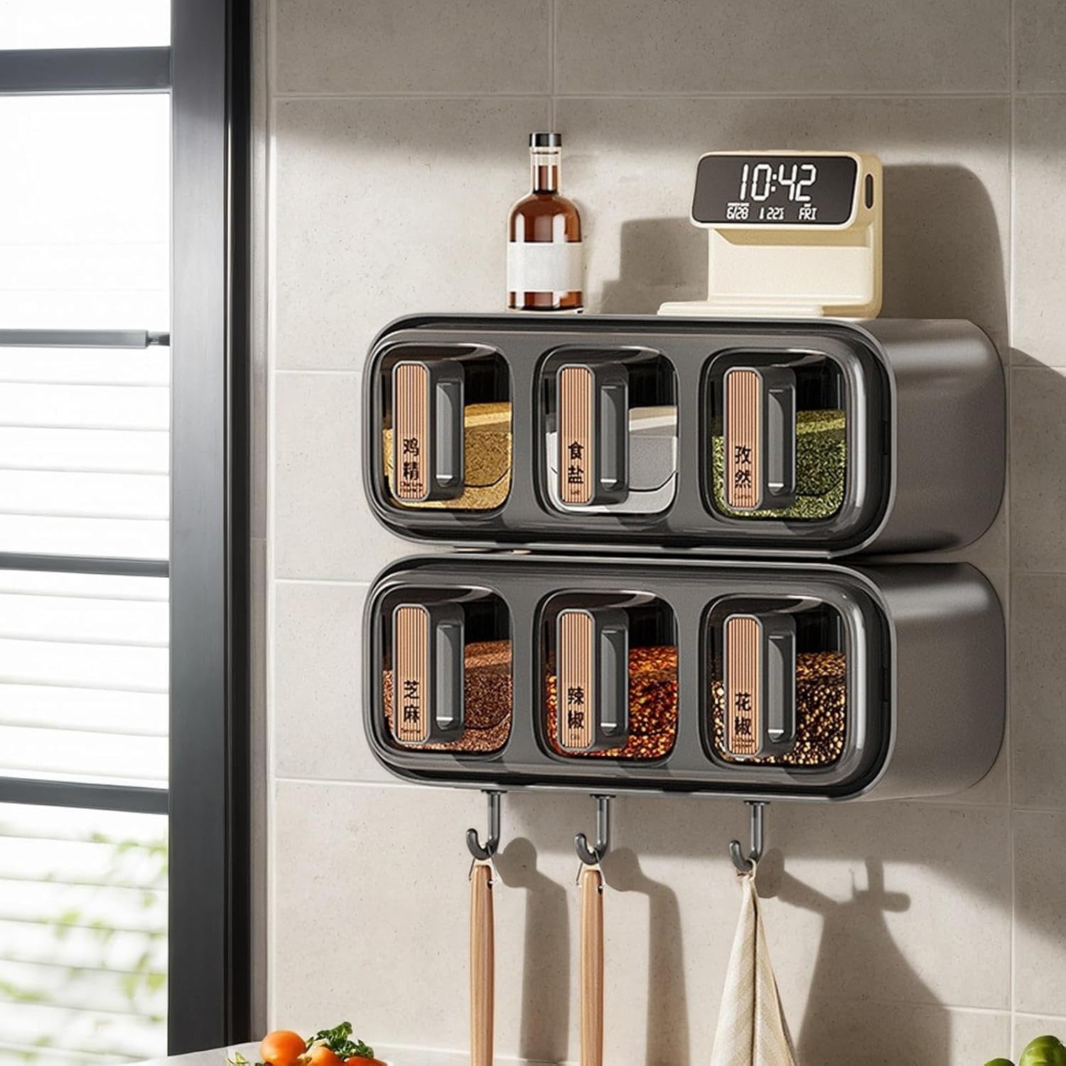 Wall Mounted Seasoning Box | Space Saving Kitchen Spice Organizer