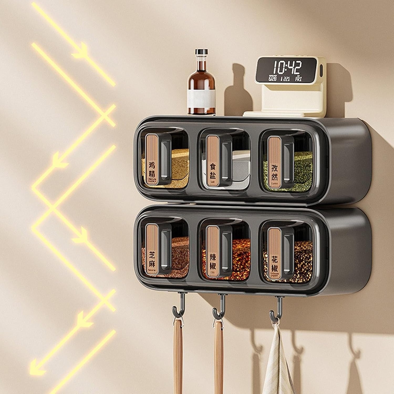 Wall Mounted Seasoning Box | Space Saving Kitchen Spice Organizer